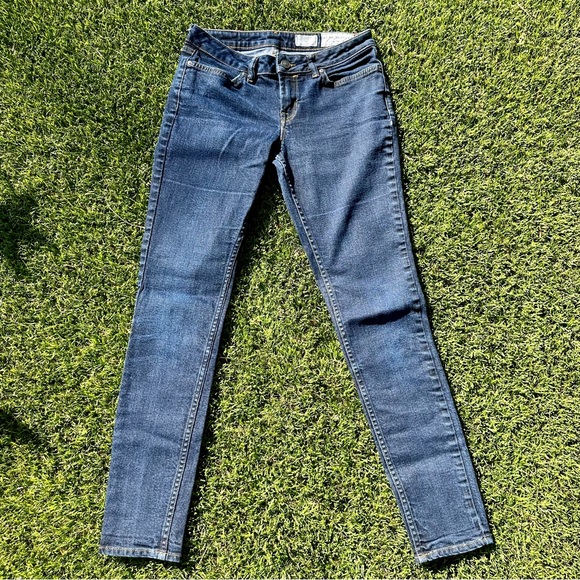 AllSaints Ashby Low Rise Skinny Fit Dark Denim Blue Jeans - Picture 3 of 5